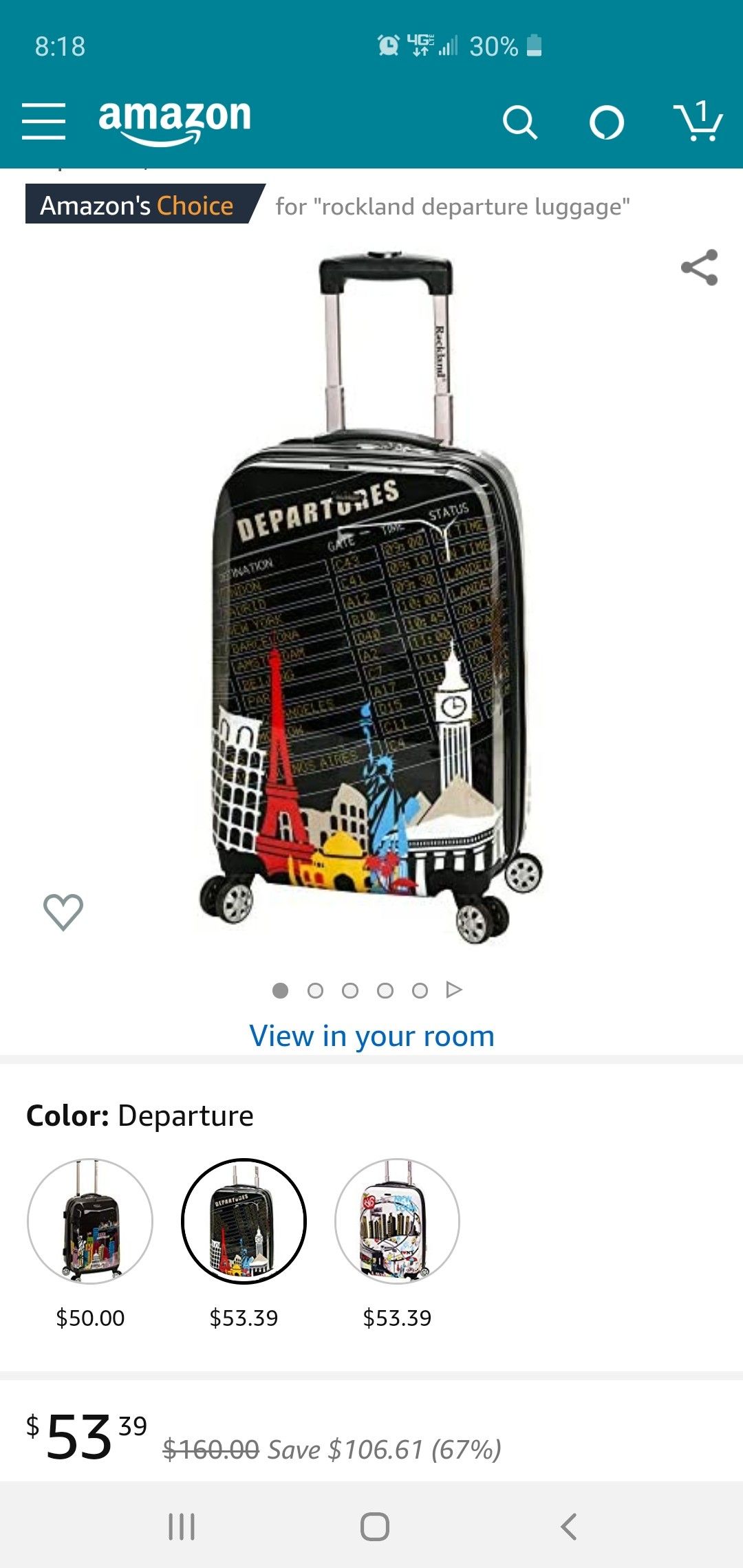 Rockland Luggage 20 Inch Polycarbonate Carry On, Departure, One Size
