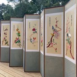 Beautiful Oriental Silk Divider, Gorgeous Colors!