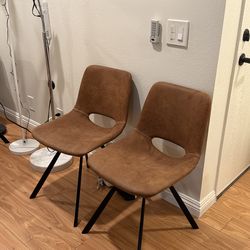 Set of 2 Brown Chairs