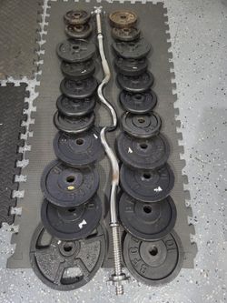 Weight Plates Barbell Weightlift Workout Excercise Bench Press Curl Shoulder Bar Metal Plates Inch Hole Metal Plates Ez Bar