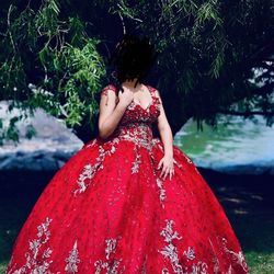 Red Quinceñera dress