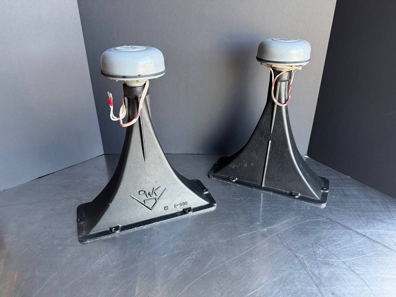 Vintage Klipsch K-55-V Drivers w/ K-600 Horns Pair – Working – Atlas Sound USA 