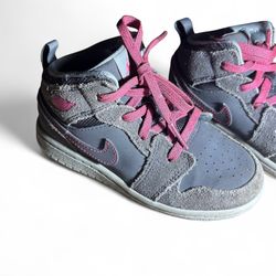 Baby pink and gray Jordan’s
