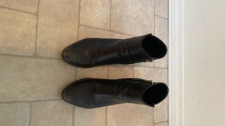 Sam Edelman “Marlene” Black Leather Buckle Booties