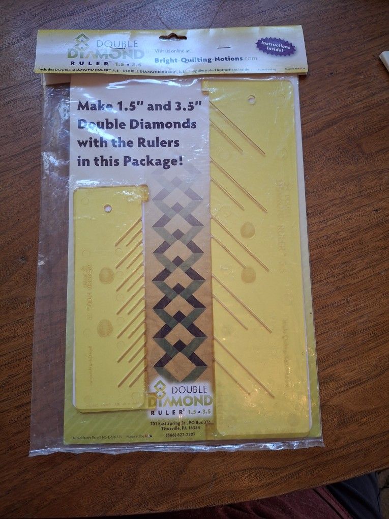 Double Diamond Quilting Ruler. 1.5 And 3.5