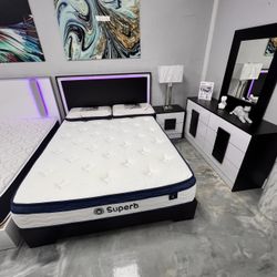 Brand New Bedroom Set with Mattress / Juego de Cuarto con Colchón Nuevo a Estrenar … Fast 🚚