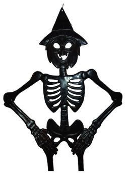 Halloween hanging 60" Black skeleton jointed posable Witch decor