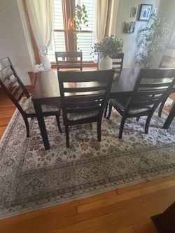 Dining room table and chairs