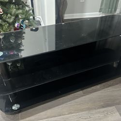 Black Glass TV Stand