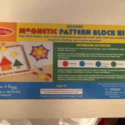 Magnetic Pattern Block Kit With Magnetic Board And Storage Bag