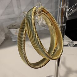 SET OF 2 Gold stretchy bracelets 2.5” dia. In great condition! See photos!