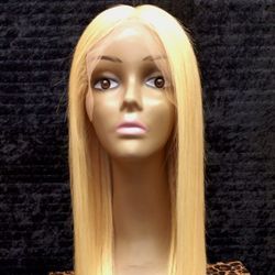 Straight Blonde Human Hair Wig