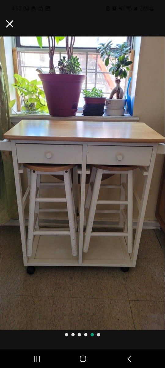 Breakfast Cart Table With Chairs