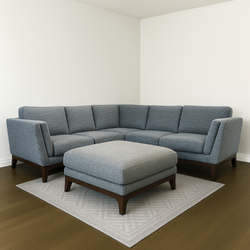 Article Ceni Gray Sectional Couch with Ottoman