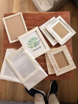 Rustic Gallery Wall Frame Set (Thomasville, Distressed Wood, White) - Lot of 8