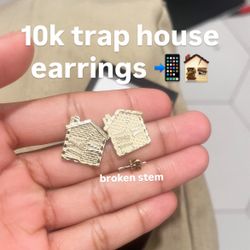 Big 10k trap house earrings 🏚️