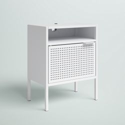 Metal Nightstand With Charging Port 
