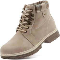 ANJOUFEMME Casual Winter Hiking Boots For Women - Womens Outdoor Snow Ankle Boots Waterproof Lightweight Lace up Fur Lined Walking Hiking Shoes Size 7