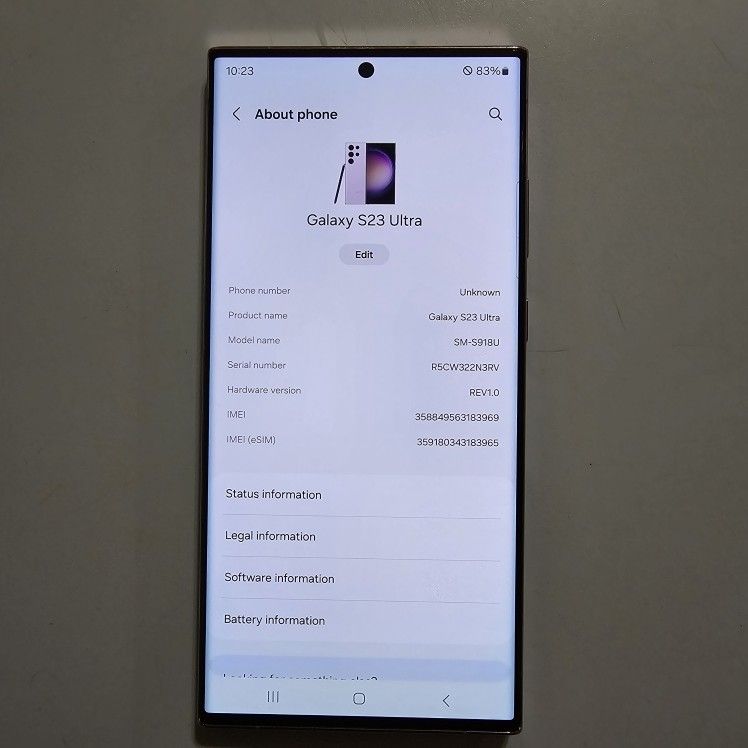 Samsung Galaxy S23 Ultra For Parts (Spectrum Locked/Bad ESN/IMEI)