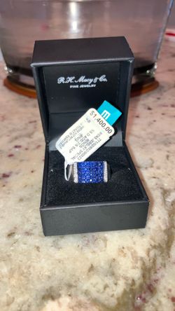 EFFY® Men's Sapphire (7/8 ct. t.w.) & Diamond Accent Ring in Sterling Silver