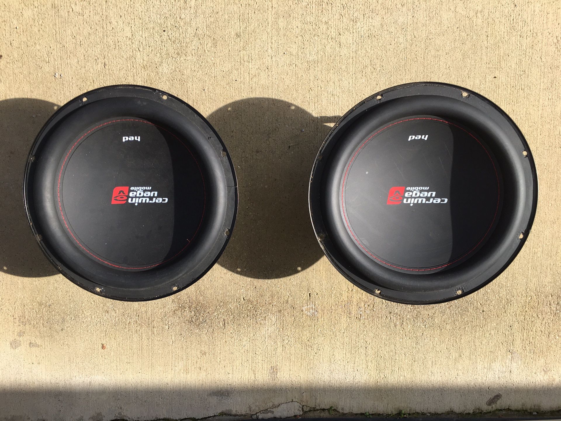 Brand new not even broken in yet 12 inch subs I paid 150 for Them asking hundred or best offer