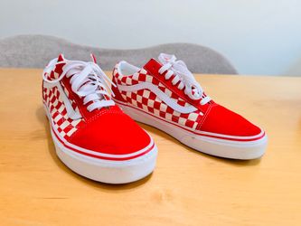 Old skool checkerboard vans red/white