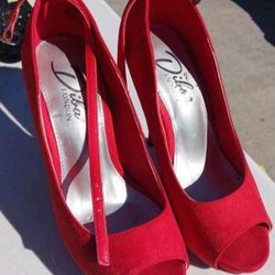 Red Velvet  Stilettos Size 6