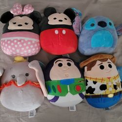 disney 8" squishmallow set of 6 brand new 