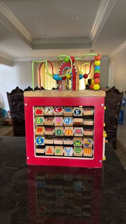 Wooden activity learning toy
