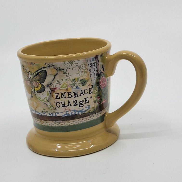 Kelly Rae Roberts 2012 Coffee Cup Tea Mug Embrace Change Design Footed.
Pre-owned, very good shape, no chips or cracks. Please see photos for
detail