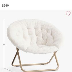PBteen Faux Fur Ivory Hang-A-Round Chair