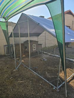 Chicken coop with small chicken house