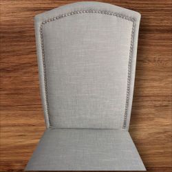 linen nailhead dining desk chair 