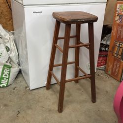 Primitive Solid Wood Three foot Bar Stool