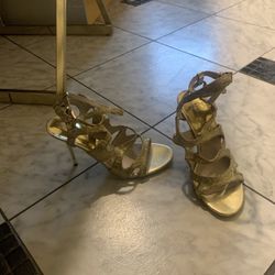 Micheal Kors Gold Strappy Sandals