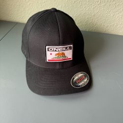 New O'Neill CALIFORNIA REPUBLIC BBall Style Cap, Black with Logo Flex Fit L-XL