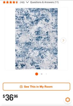 2' 2" X 4 Mat / Rug ** Navy Blue / Grey