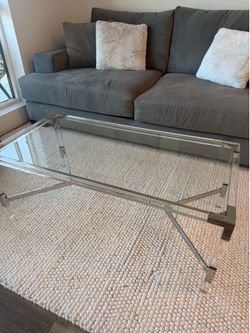 Acrylic and chrome coffee table