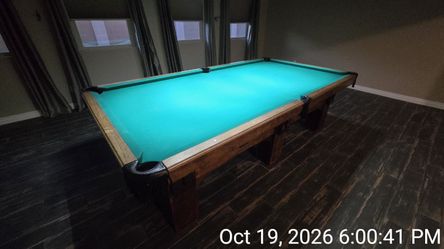 9-Foot Competition Pool Table – Solid Wood, Green Felt – $1,750 OBO