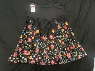 Frida Kahlo X SHEIN Letter & Floral Print Pleated Skirt Size Large. Fits Like Medium