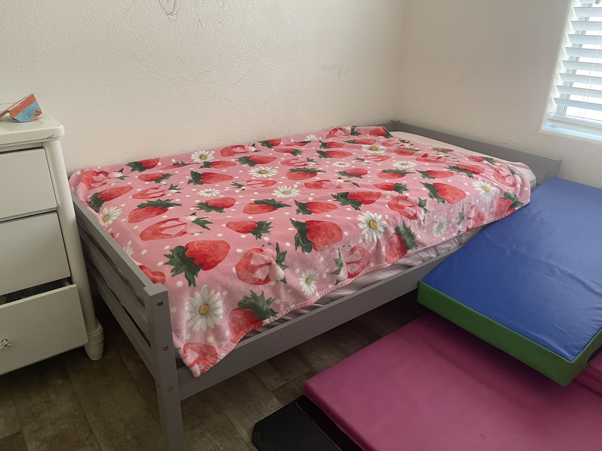 Grey Wood Twin Bed Frame