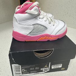 Baby Jordan 5s Valentine Edition (Size 5c)