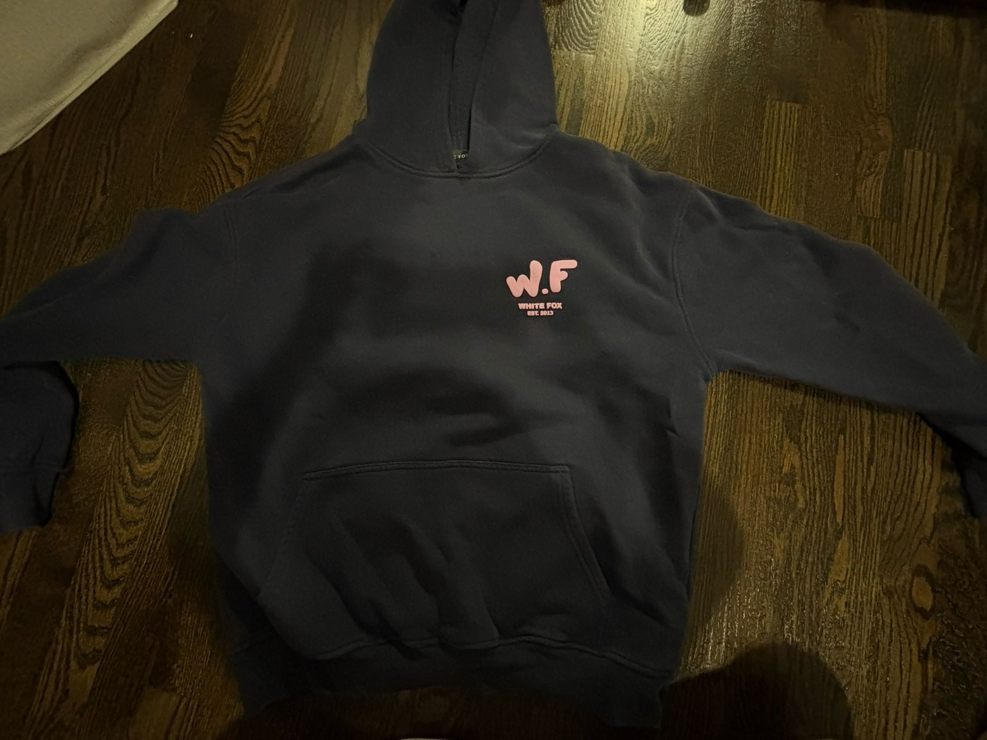White Fox Pink and Grey Puff Print Hoodie
