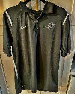 Nike Dri-Fit-Mens Black NFL Miami Dolphins Coaches Style Shirt - Men's Medium