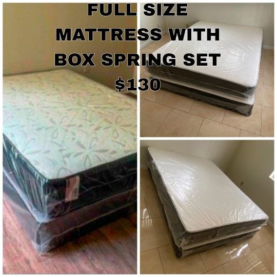 BRAND NEW Full Size Mattress With Box Spring Set Colchones Nuevos FULL Size Bed