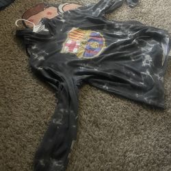 Black tie-dye Barcelona hoodie #sportswear