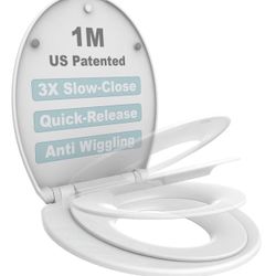 1M Family Toilet Seat, Patented Slow Close & Quick Releasing Technology