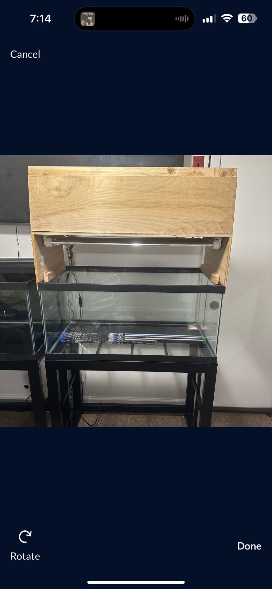 Wood Canopy for 40 Gallon Aquarium Top Fish Tank Lid Cover