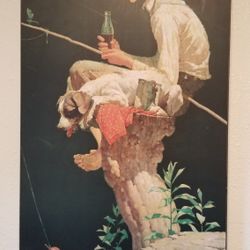 Norman Rockwell out fishing and Coca Cola