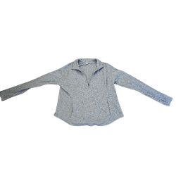 Old Navy gray 3/4 zip-up fleece long sleeve sweatshirt with pockets. L. EUC